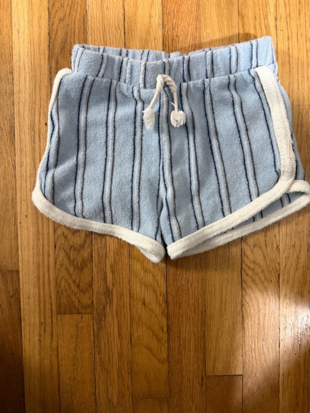 Easy Peasy 12M Terry cloth striped blue shorts